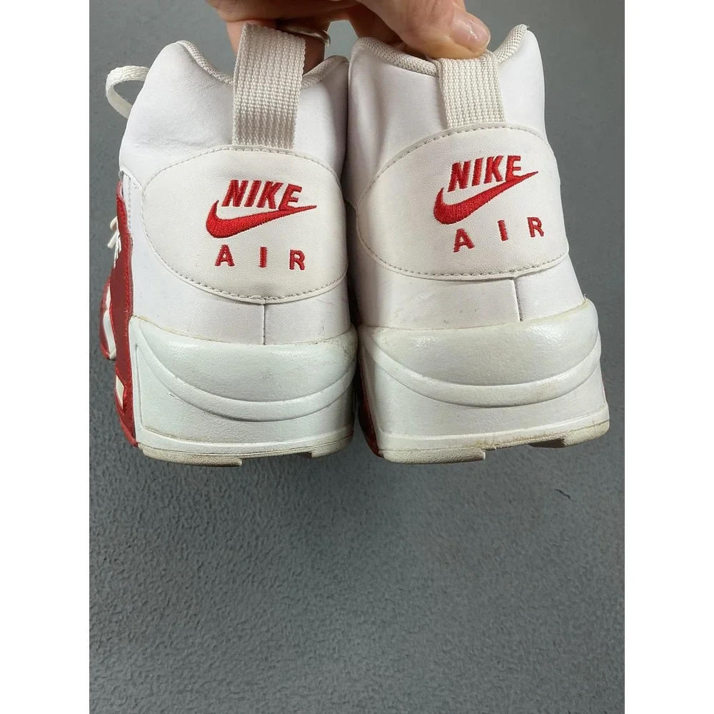 Nike Air Trainer Shoes Mens Size 13 White Red Leather Sneakers 599442-100